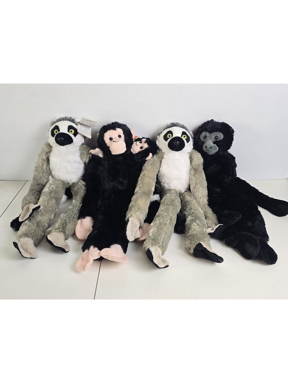 Lot of 4 Vintage Wild Republic Hanging Plush Monkeys Millennium Y2K NWT